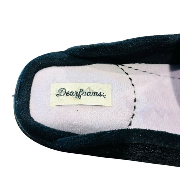 10/$25🦋 Dearfoams Black Open Back Slippers - Size Medium (7-8) - Picture 7 of 12